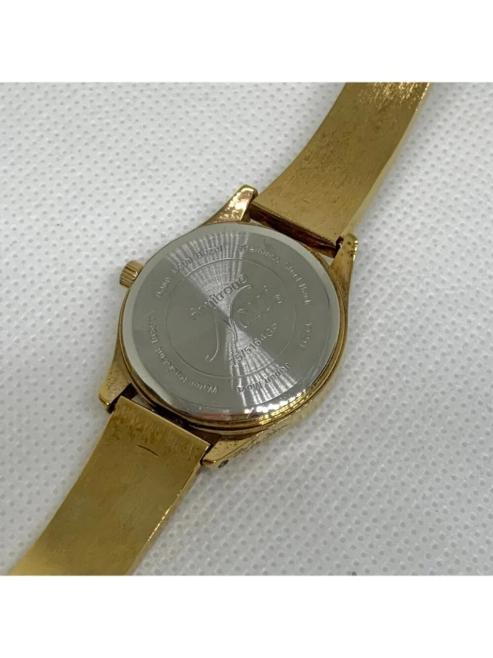 Armitron women’s dress watch gold white tone 26mm quartz Japan up to 8” running